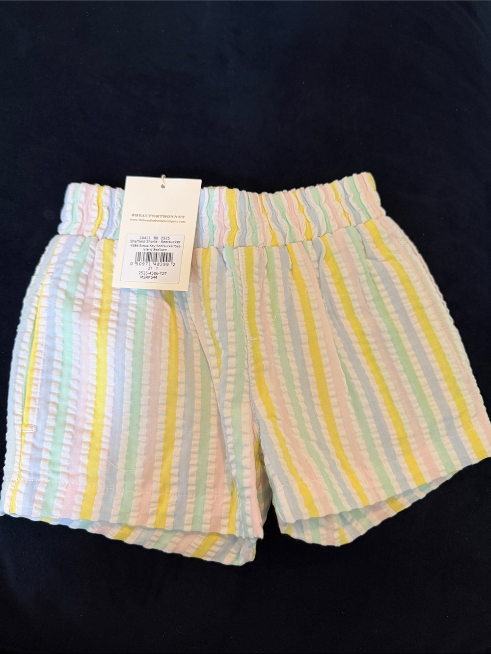 The Beaufort Bonnet Company- Boys 2T Seersucker Shorts